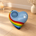 Keramikherz mit Teelicht mit Teelicht Regenbogen