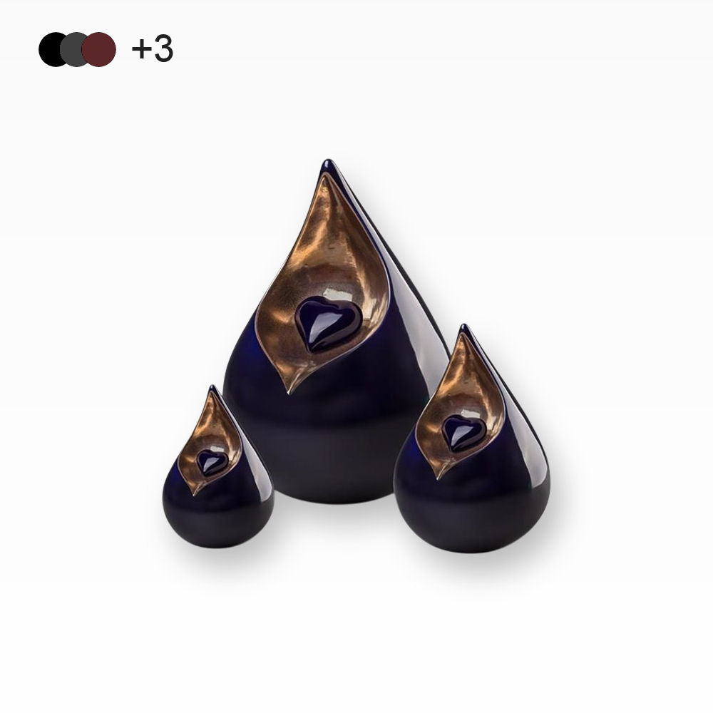 Urne aus Keramik Träne mit kleinem Herz