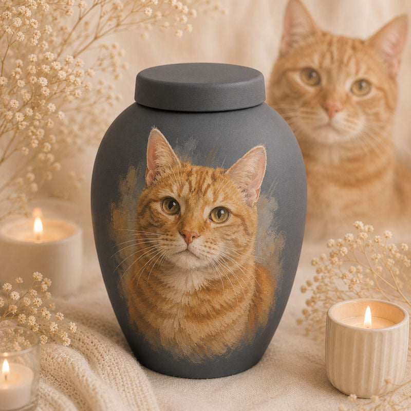 Tierurne Vase aus Keramik Portrait bemalt nach deinem Tier