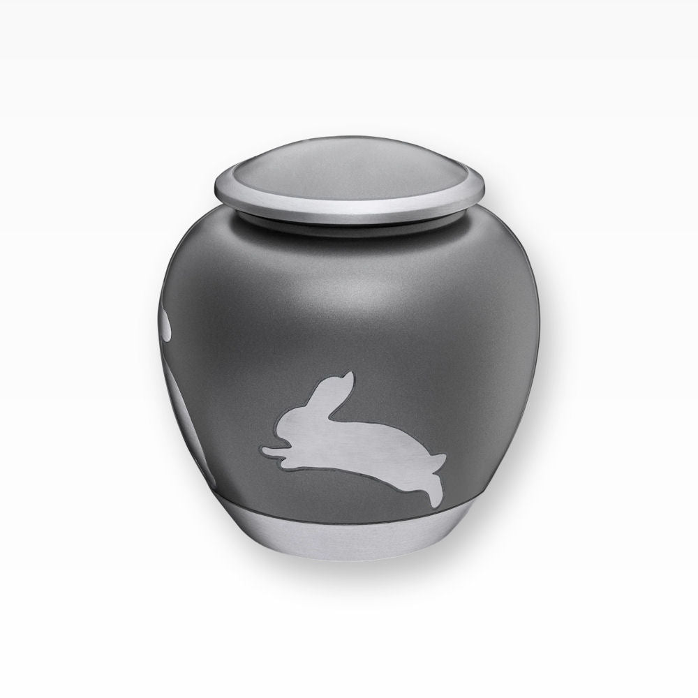 Kleintierurne für Kaninchen und Hasen Anthrazit Silber