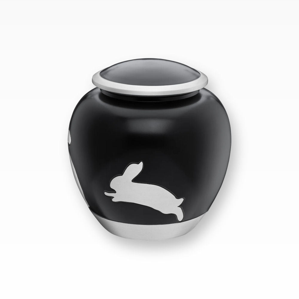 Kleintierurne für Kaninchen und Hasen Schwarz Silber