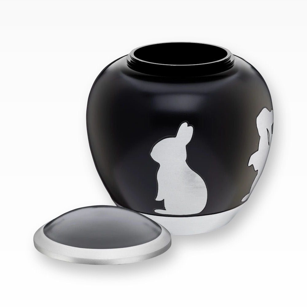 Kleintierurne für Kaninchen und Hasen Schwarz Silber