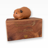 Monello Meerschweinchen-Urne aus Holz – Erinnerungsbox mit Figur