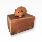 Monello Meerschweinchen-Urne aus Holz – Erinnerungsbox mit Figur