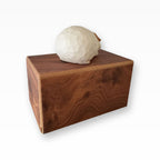 Monello Meerschweinchen-Urne aus Holz – Erinnerungsbox mit Figur Weiss