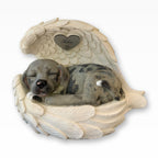 Monello® Hundeurne Hund in Engelsflügel bemalt nach Fotovorlage