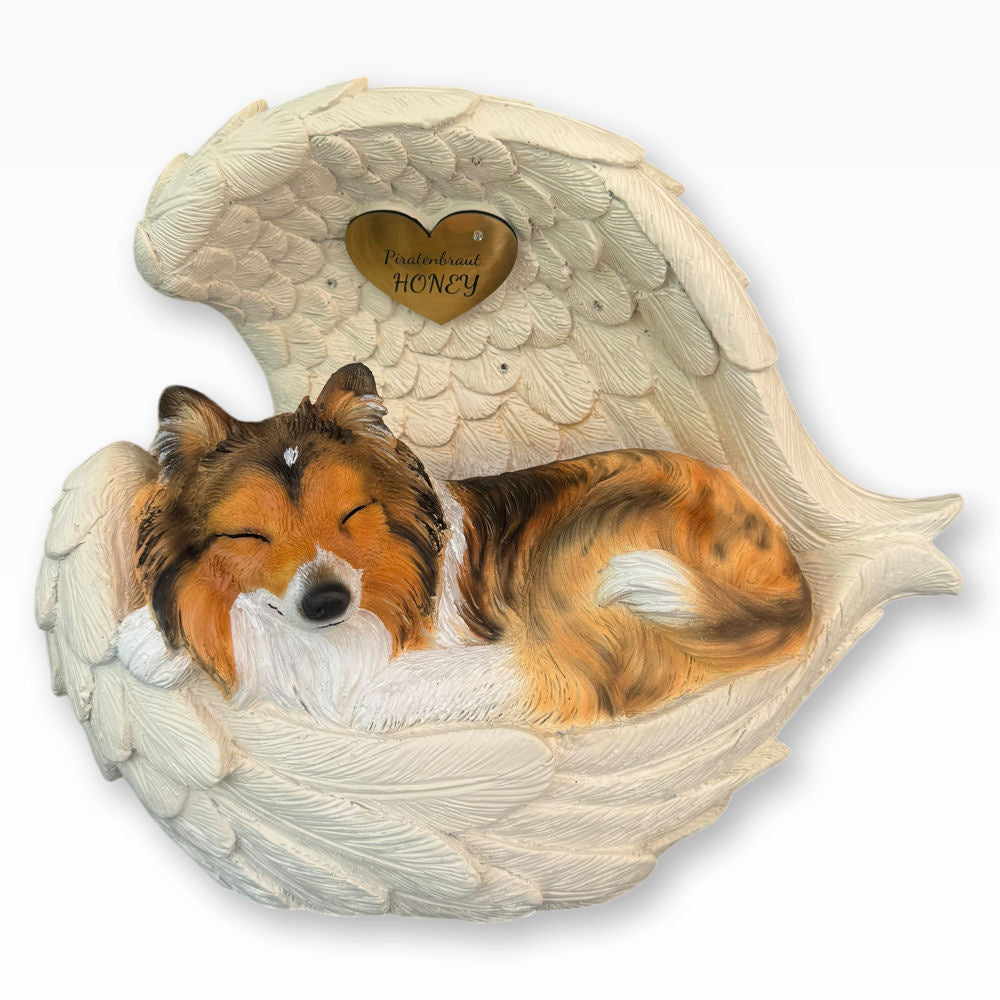 Monello® Urne für Hunde mit langem Fell bemalt nach Foto