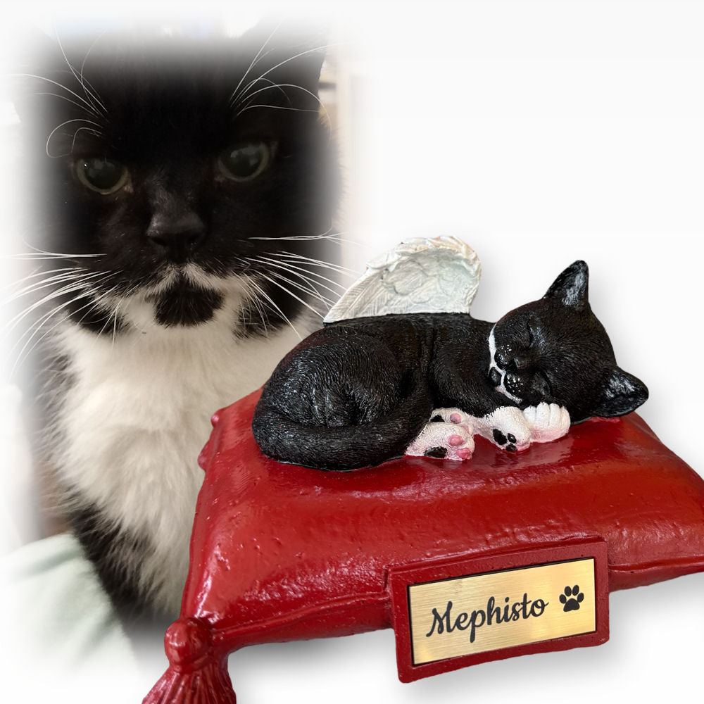 Monello® Portraiturne Katze auf Kissen bemalt nach Fotovorlage