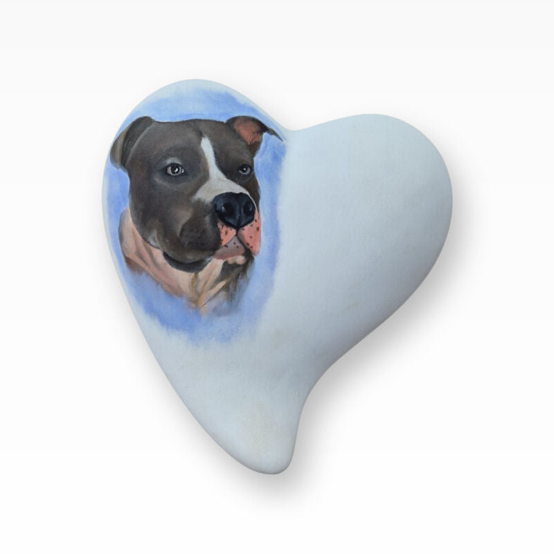 Monello Portraiturne Keramikherz Tierurne bemalt nach Foto