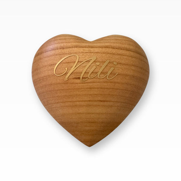 Erinnerungsstück Heart Kirschholz für einen kleinen Teil Asche