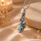 Monello Ascheschmuck Kette mit Anhänger Kristall Träne mit Schmetterlingen