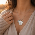 Monello Ascheschmuck Kette mit Herzanhänger Flügel und Geburtsstein