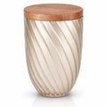 Glasurne mit Holzdeckel – Modernes Design mit sanfter Struktur