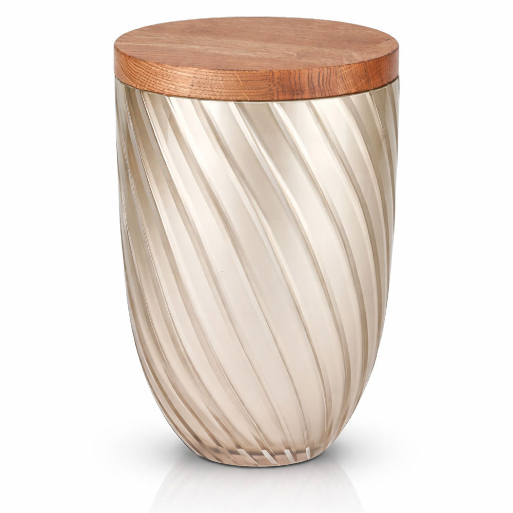 Glasurne mit Holzdeckel – Modernes Design mit sanfter Struktur