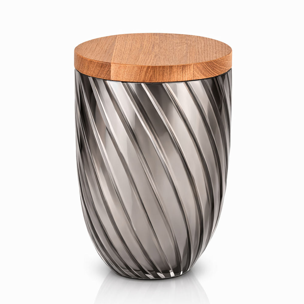 Glasurne mit Holzdeckel – Modernes Design mit sanfter Struktur