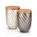 Glasurne mit Holzdeckel – Modernes Design mit sanfter Struktur