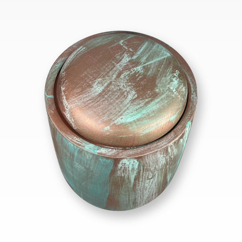 Holzurne Handgefertigt aus Lindenholz in Shabby Optik