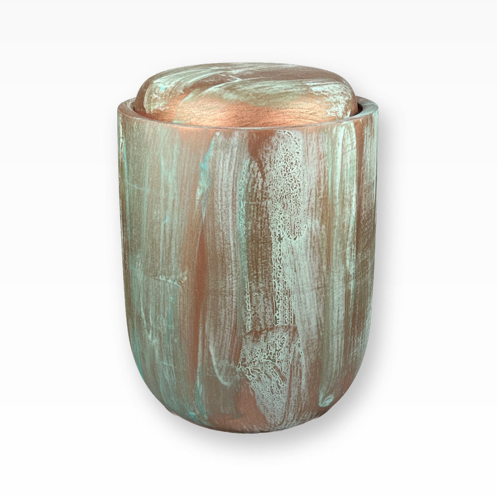 Holzurne Handgefertigt aus Lindenholz in Shabby Optik