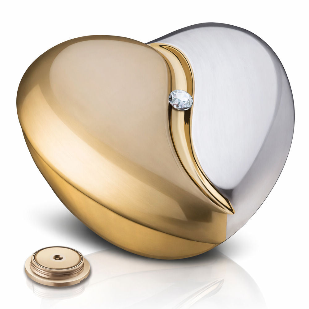 Loveurns Humanurne Von Herzen mit Kristall