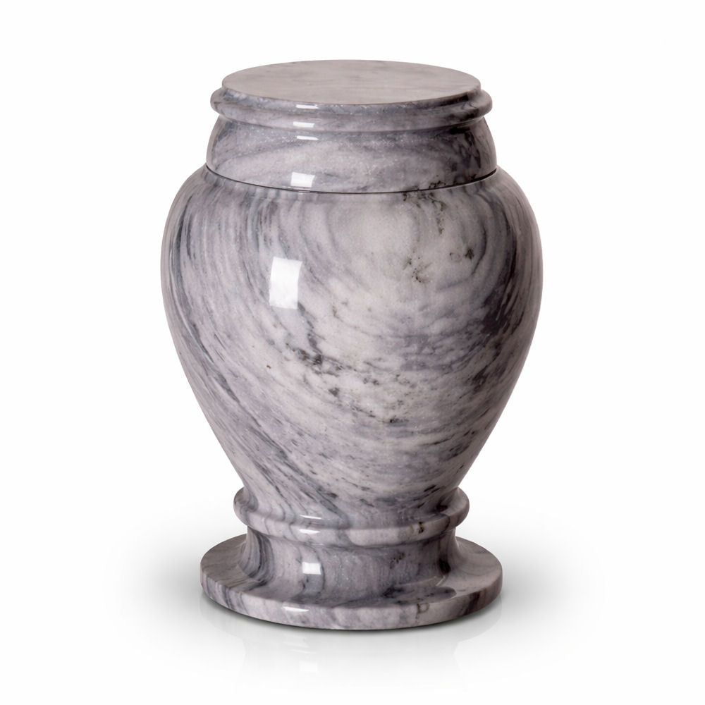 Marmorurne Geschwungen Grau-Weiss