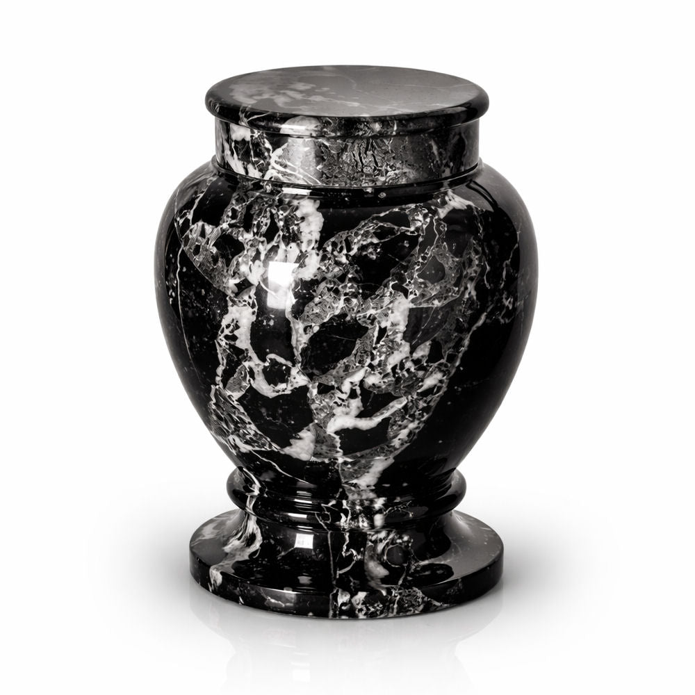 Marmorurne Geschwungen Schwarz-Weiss