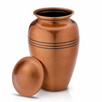 Klassische Metall-Humanurne mit Zierlinien