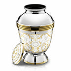 Loveurns Humanurne in Silber-Gold mit kunstvoller Ornamentgravur