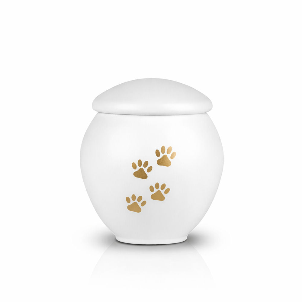 Tierurne mit Pfotenmotiv – Würdevolle Erinnerung für treue Begleiter