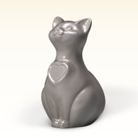 Heiso Katzenurne mit Herz Porzellan