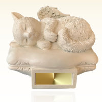 Monello Katzenurne Katze auf Kissen liegend Anthrazit Mit Gravur