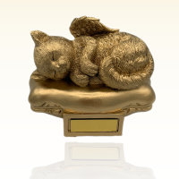 Monello Katzenurne Katze auf Kissen liegend Gold Ohne Gravur