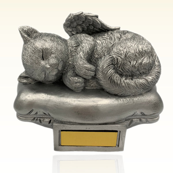 Monello Katzenurne Katze auf Kissen liegend Silber Ohne Gravur
