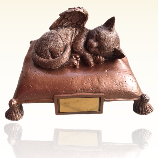 Monello Katzenurne Katze auf Kissen Kupfer Ohne Gravur