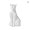 Katzenurne Keramik Katzenfigur sitzend Weiß Glänzend Ohne Beschriftung
