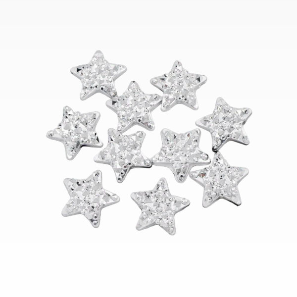 3D Verzierung Funkelnde Sterne Silber